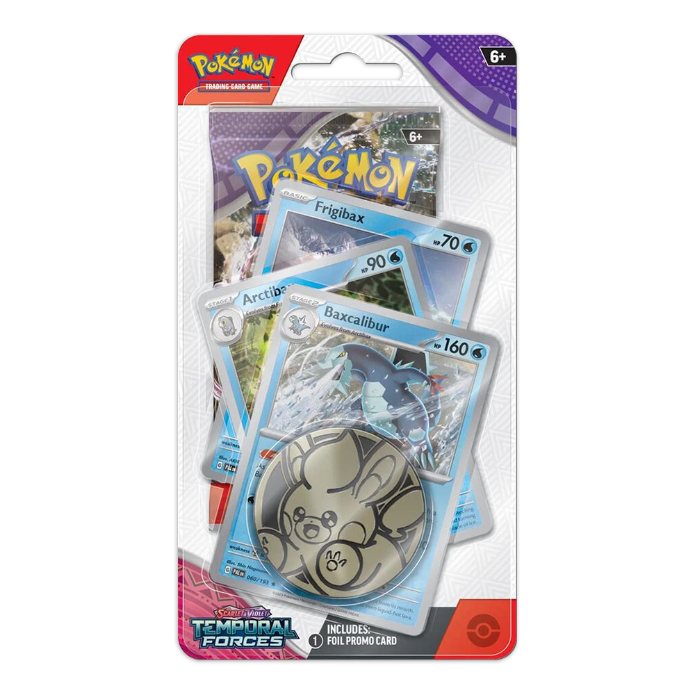 Pokémon TCG: Scarlet & Violet – Temporal Forces Premium Checklane Blister Display – Baxcalibur