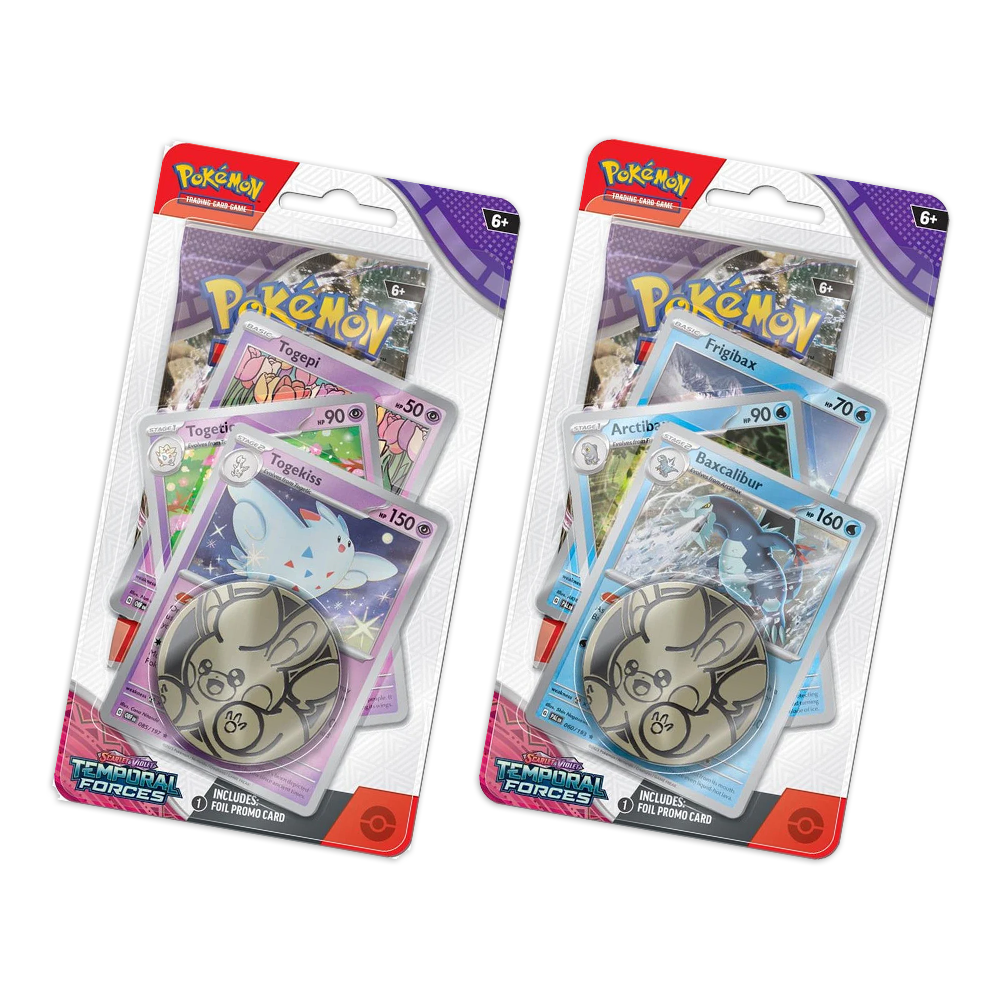 Pokémon TCG: Scarlet & Violet – Temporal Forces Premium Checklane Blister Display Bundle – Baxcalibur & Togekiss