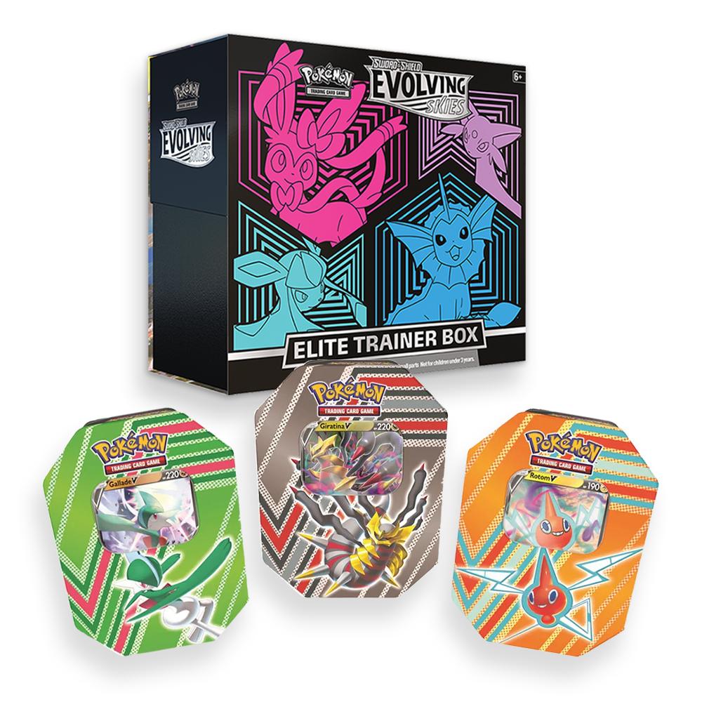 pokemon trading card games hidden potential tin Pokémon TCG: Evolving Skies Elite Trainer Box & Hidden Potential V Tin – Eclipse Cards