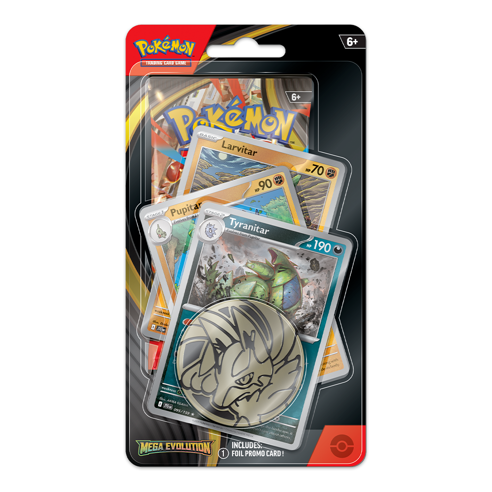Pokémon TCG: Mega Evolution Premium Checklane Blister Display – Tyranitar