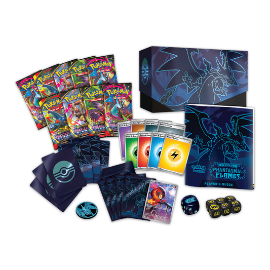 Pokémon TCG: Mega Evolution – Phantasmal Flames Elite Trainer Box Components