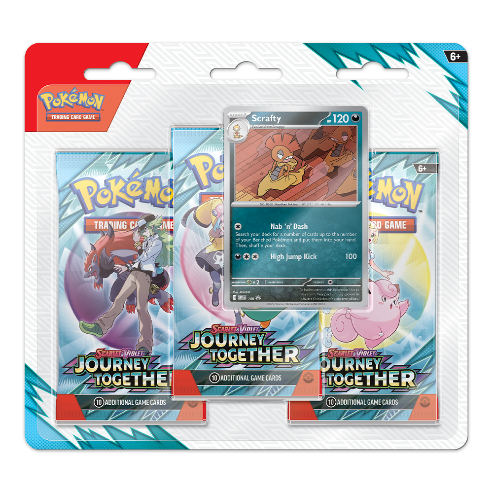 Pokémon TCG: Scarlet & Violet – Journey Together 3-Pack Blister – Scrafty