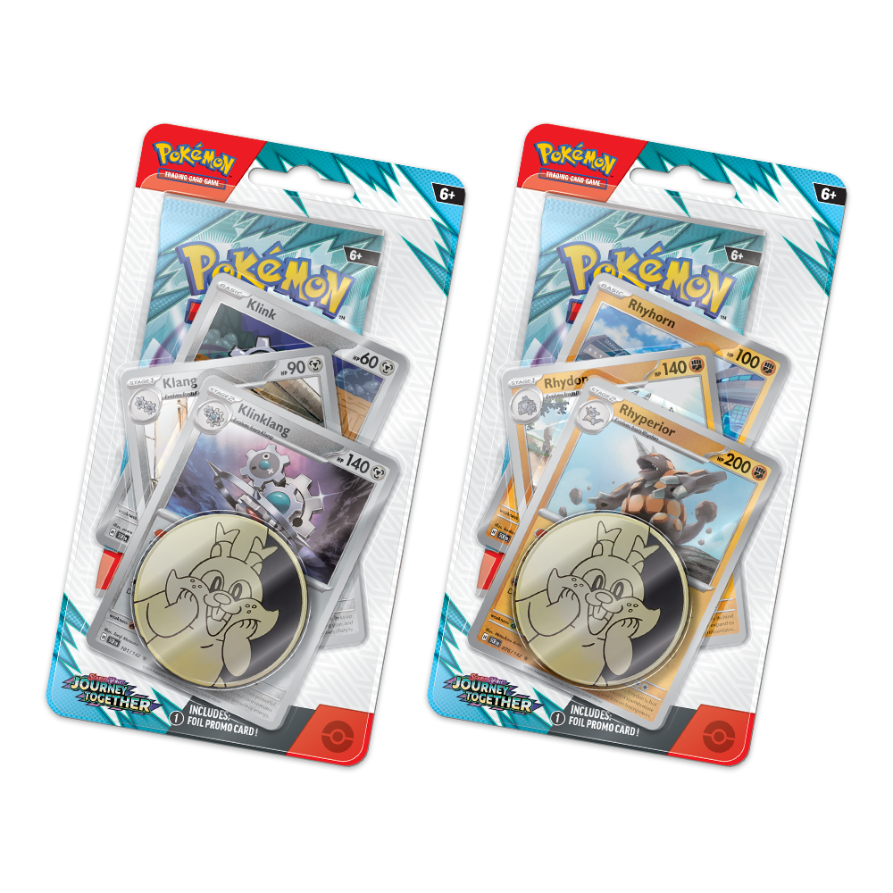 Pokémon TCG: Scarlet & Violet – Journey Together Premium Checklane Blister Bundle – Rhyperior & Klinklang