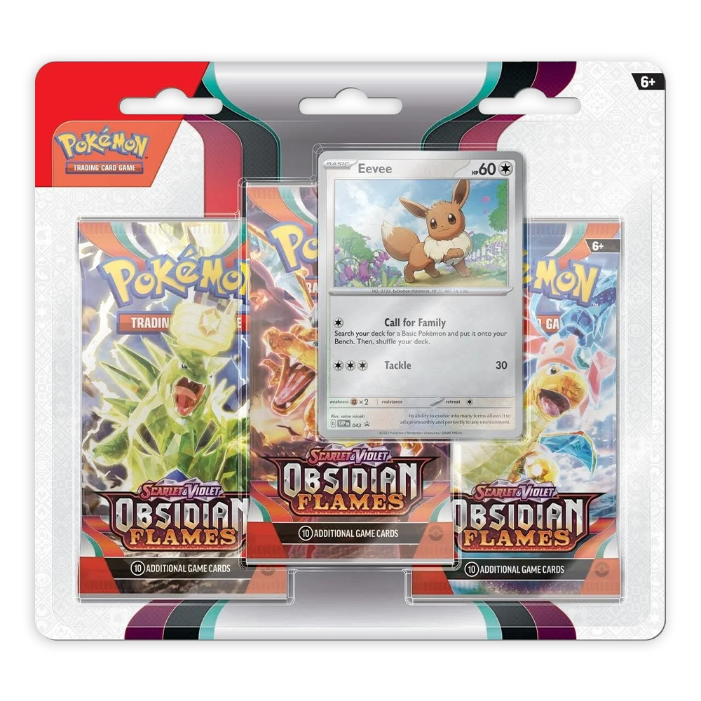 Pokémon TCG: Scarlet & Violet – Obsidian Flames 3-Pack Booster Display – Eevee
