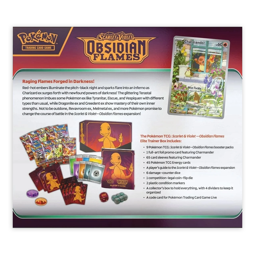 Pokémon TCG: Scarlet & Violet – Obsidian Flames Elite Trainer Box Back