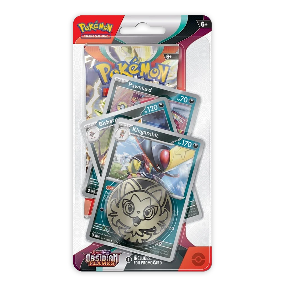 Pokémon TCG: Scarlet & Violet – Obsidian Flames Premium Checklane Blister Display – Kingambit