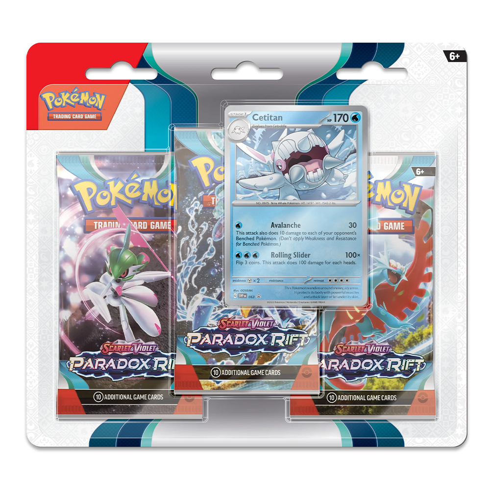 Pokémon TCG: Scarlet & Violet – Paradox Rift 3-Pack Booster Display – Cetitan