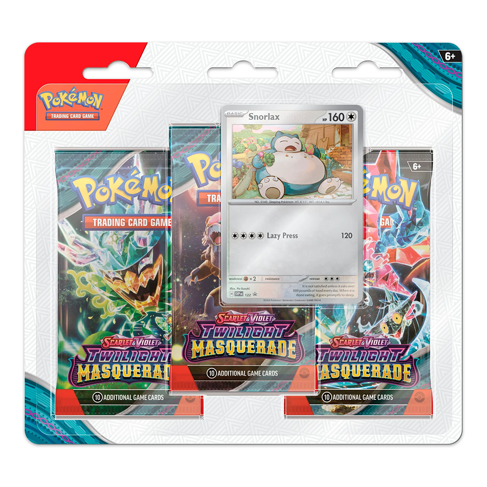 Pokémon TCG: Scarlet & Violet – Twilight Masquerade 3-Pack Booster Display – Snorlax