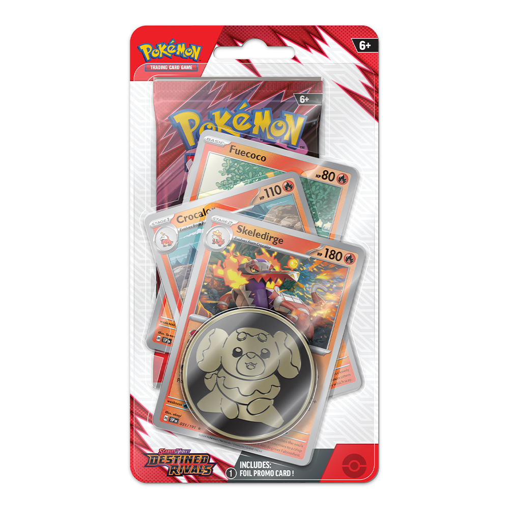 Pokémon TCG: Scarlet & Violet – Destined Rivals Premium Checklane Blister Display – Skeledirge