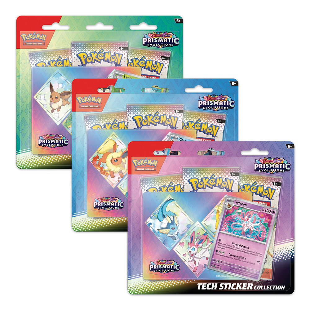 Pokémon TCG: Scarlet & Violet—Prismatic Evolutions Tech Sticker Collection Bundle
