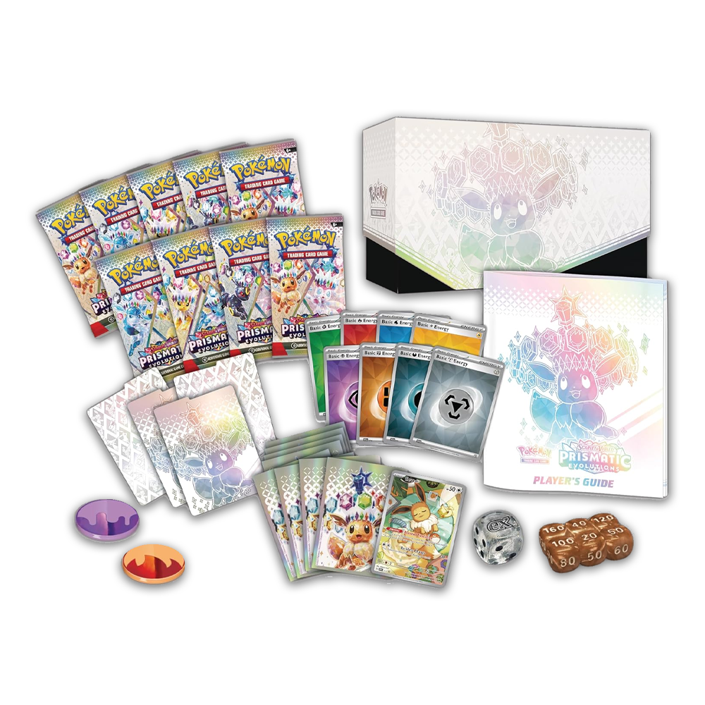 Pokémon TCG: Scarlet & Violet—Prismatic Evolutions Elite Trainer Box Components