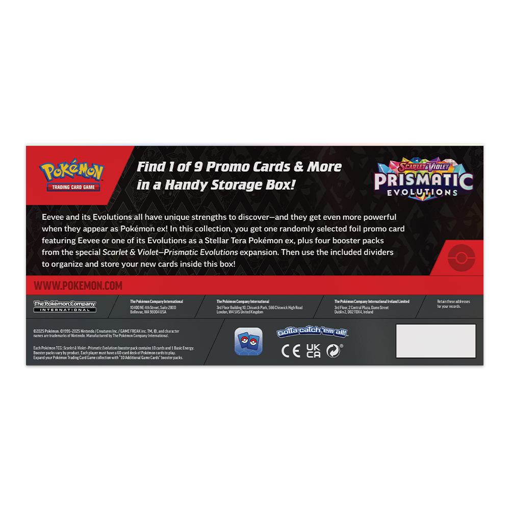 Pokémon TCG: Scarlet & Violet — Prismatic Evolutions Surprise Box Collection Back