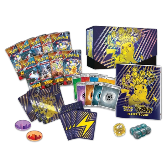 Pokémon TCG: Scarlet & Violet – Surging Sparks Elite Trainer Box Components