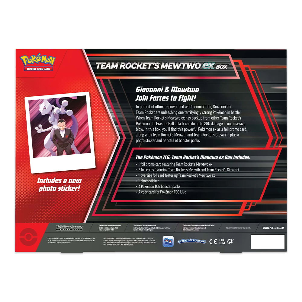 Pokémon TCG: Team Rocket's Mewtwo ex Box Back