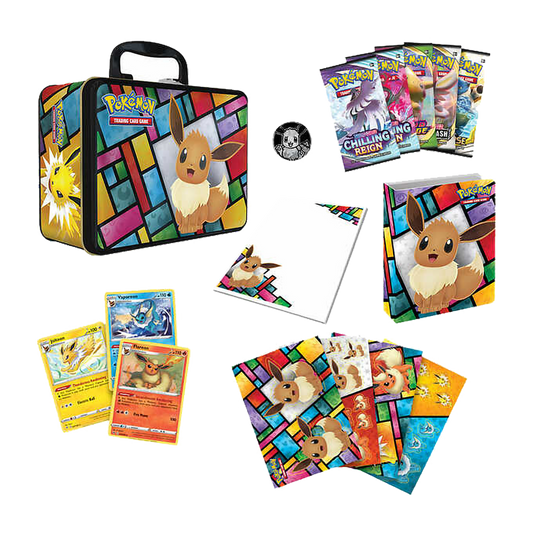 Pokémon Collectors Chest with 2 Poke Balls & 3 Eevee Promo Cards 3-Pack Chest Contents