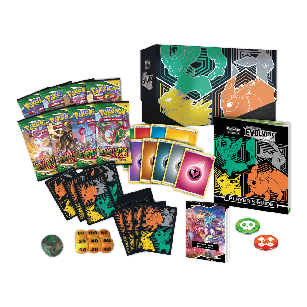 Pokémon TCG: Sword & Shield – Evolving Skies Elite Trainer Box Contents Leafeon