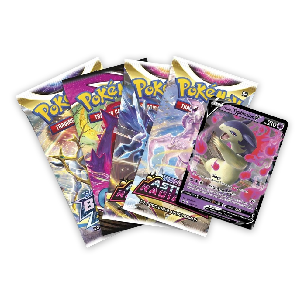 Pokémon TCG: Divergent Powers Tins Bundle - Packs and Hisuian Typhlosion V promo