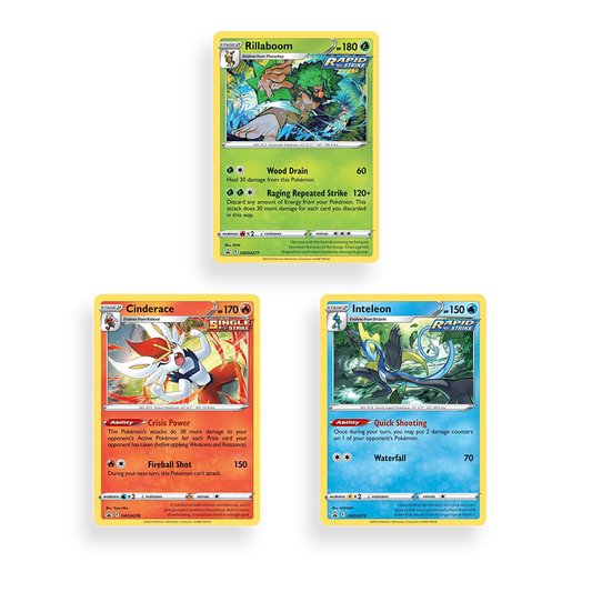 Pokémon TCG: Crown Zenith Pin Collection – Set of 3 (Rillaboom, Cinderace & Inteleon)