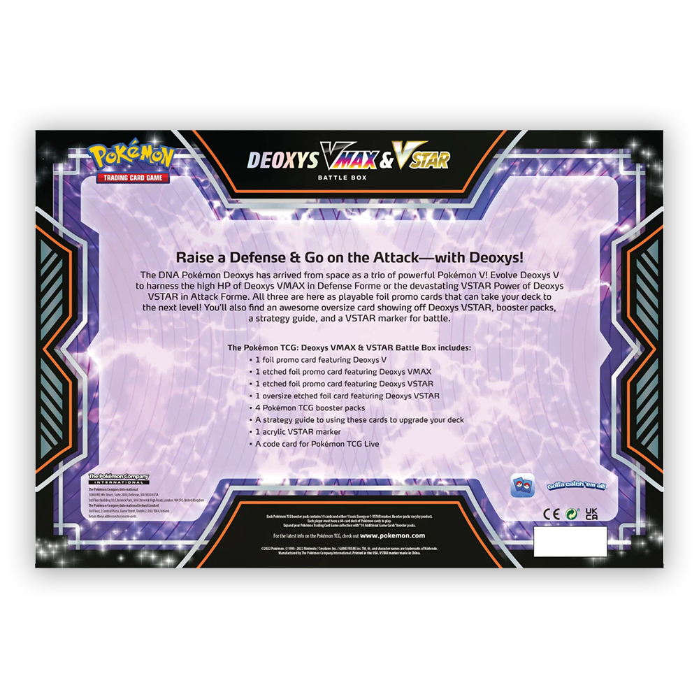 Pokémon TCG: Deoxys VMAX & VSTAR Battle Box Back