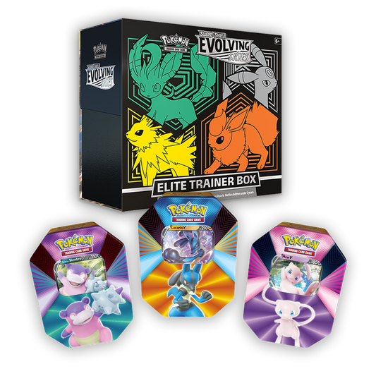 Pokémon TCG: Evolving Skies Elite Trainer Box & V Forces Triple Tin Set Bundle