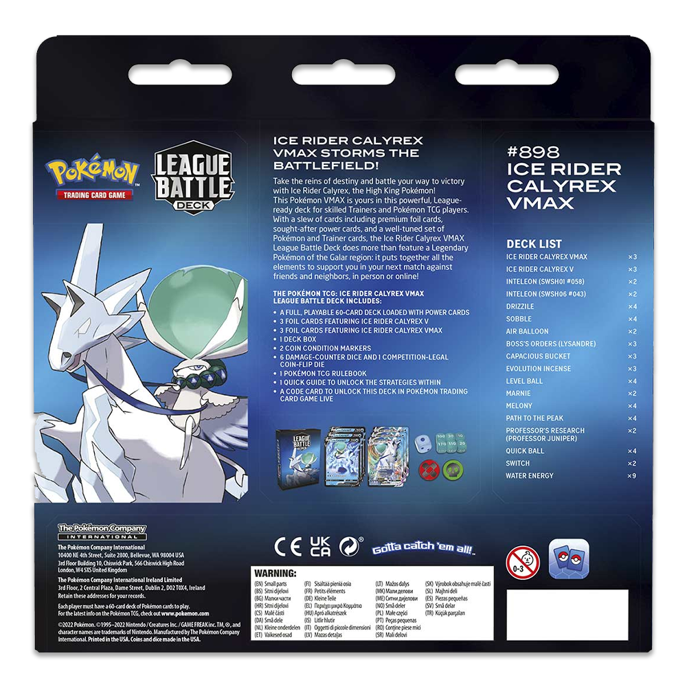 Pokémon TCG: Ice Rider Calyrex VMAX League Battle Deck Back
