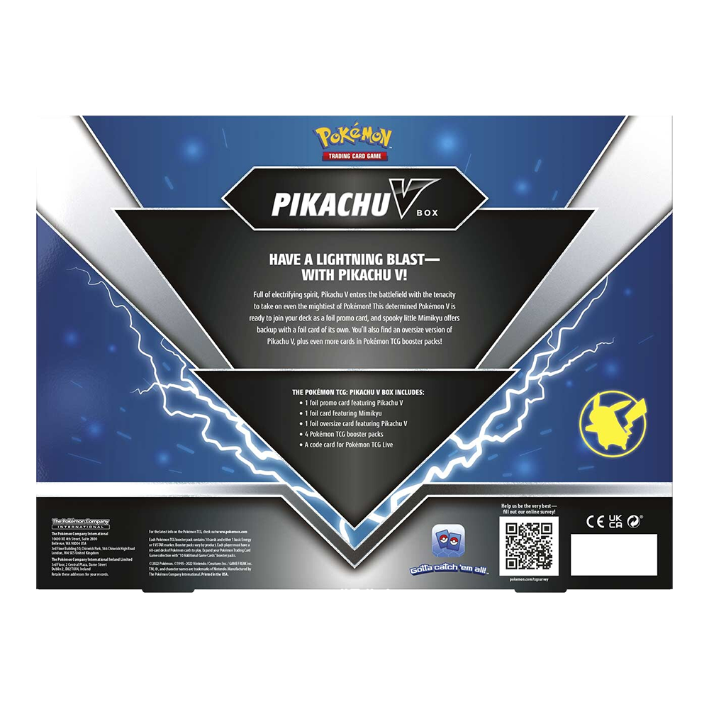Pokémon TCG: Pikachu V Box Back