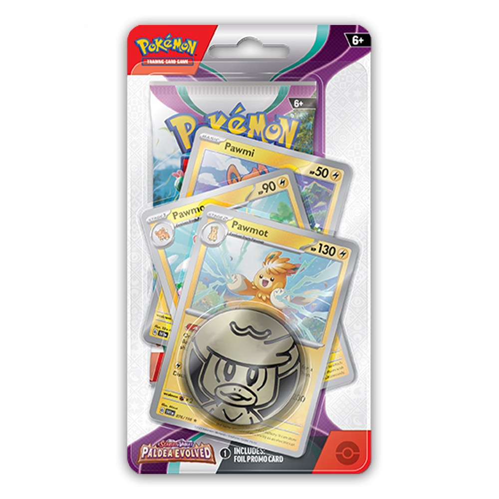 Pokémon TCG: Scarlet & Violet – Paldea Evolved Premium Checklane Blister Display - Pawmot