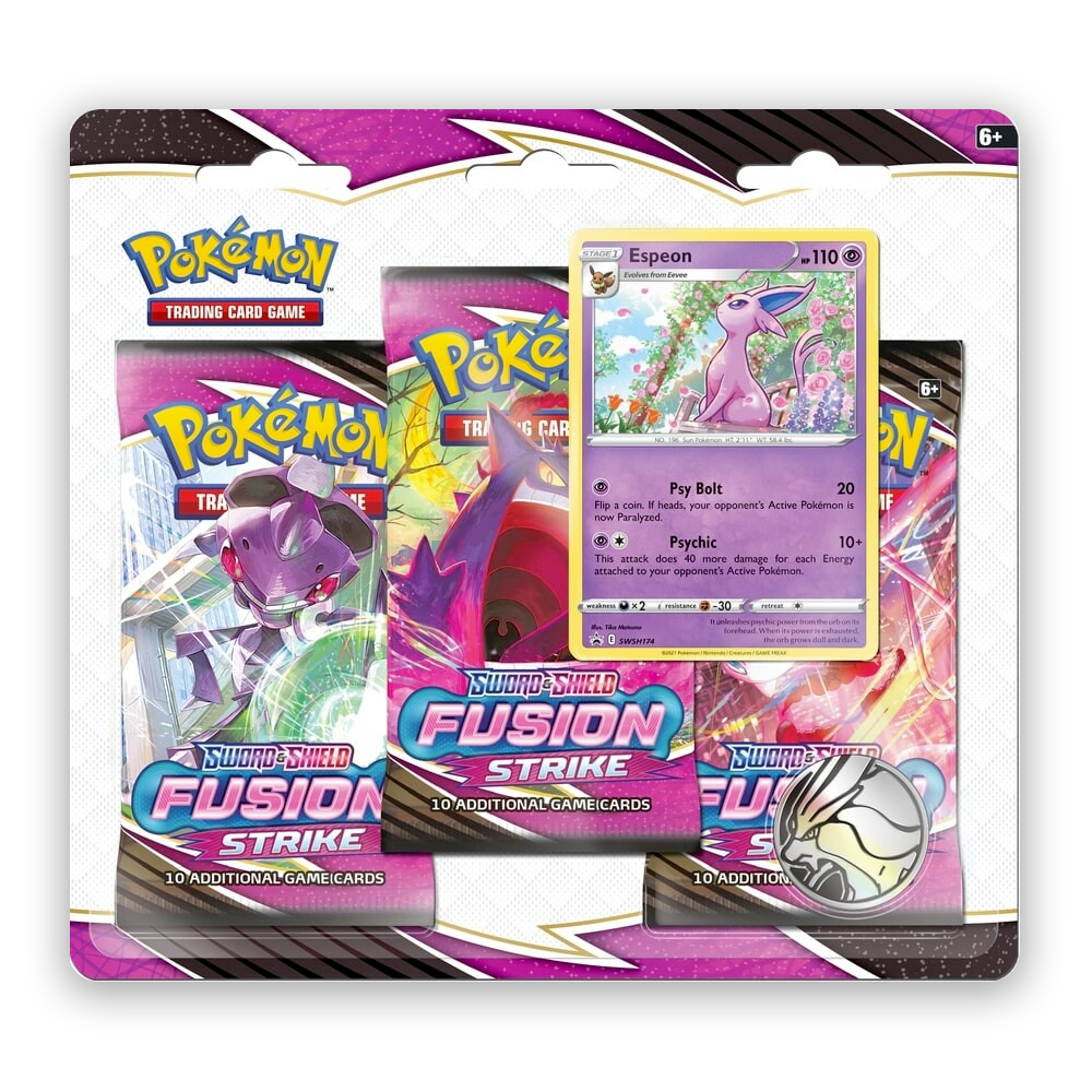 Pokémon TCG: Sword & Shield – Fusion Strike 3-Pack Booster Display - Espeon