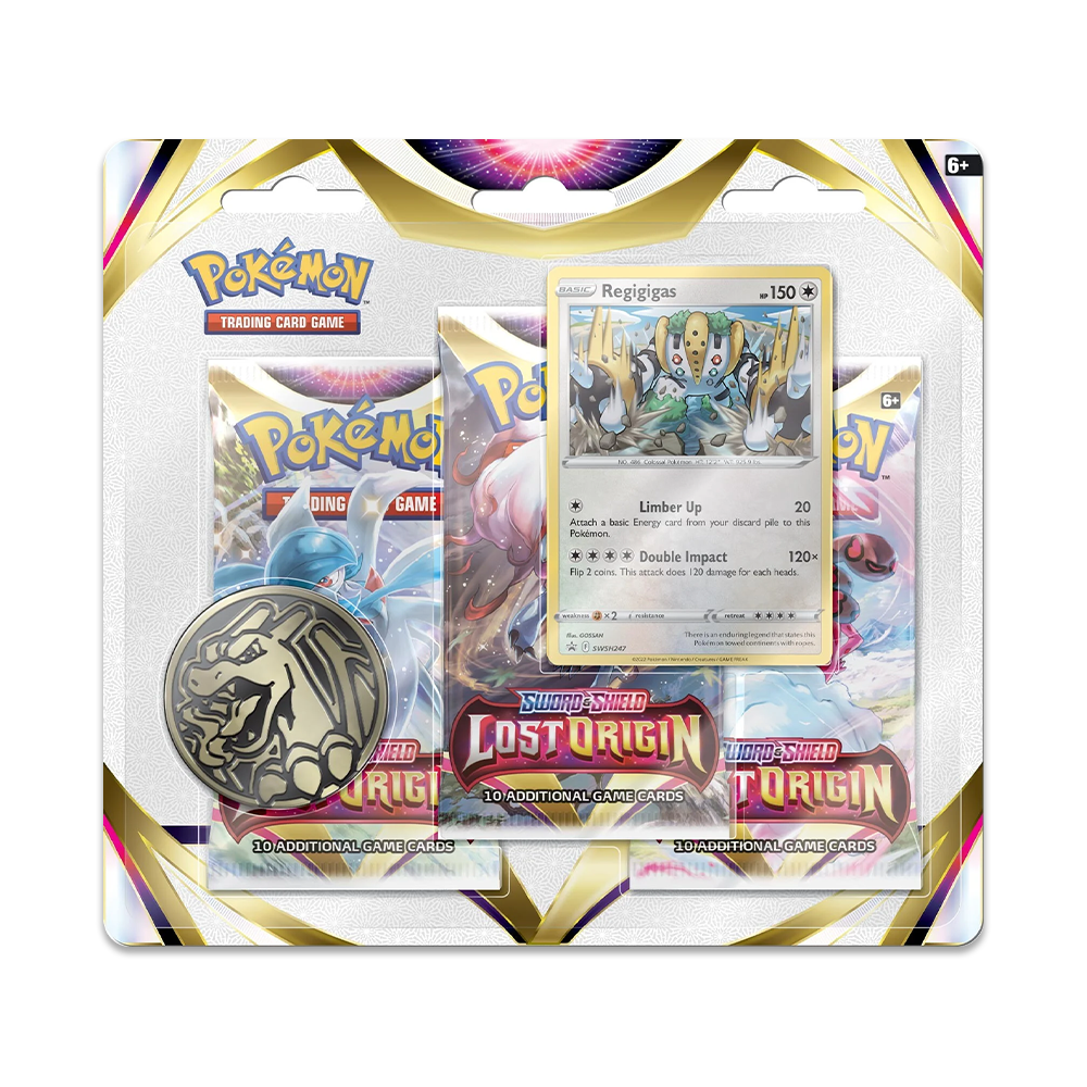 Pokémon TCG: Sword & Shield – Lost Origin 3-Pack Booster Display - Regigigas