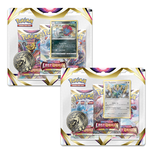 Pokémon TCG: Sword & Shield – Lost Origin 3-Pack Booster Display - Regigigas & Weavile Bundle