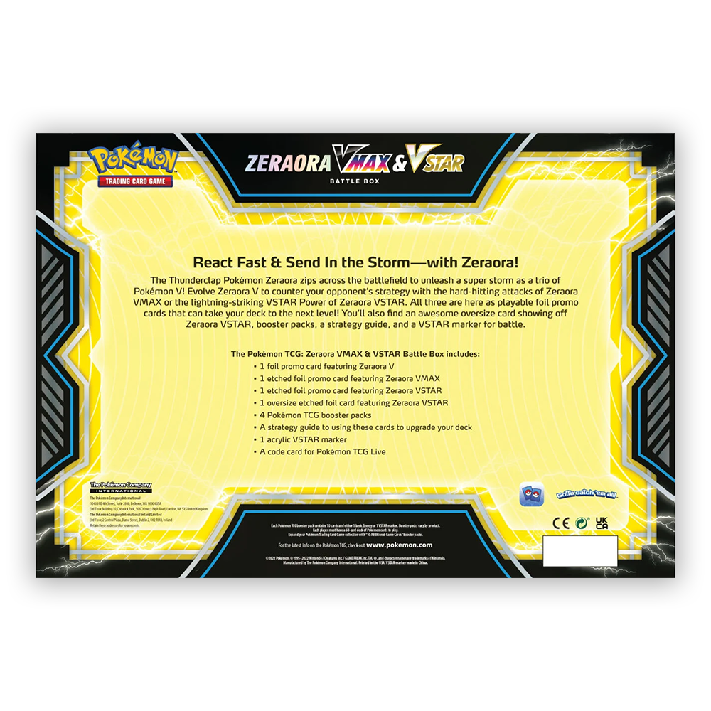 Pokémon TCG: Zeraora VMAX & VSTAR Battle Box Back