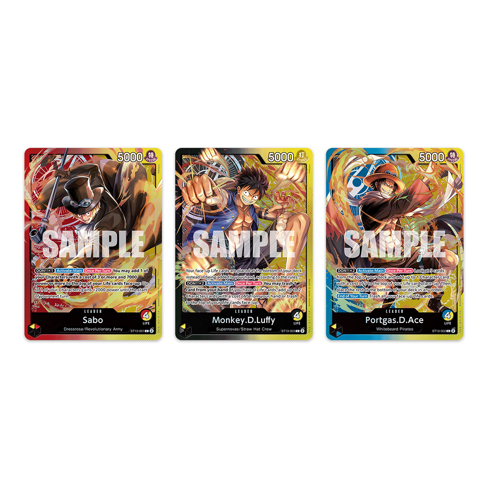 One Piece Card Game – The Three Brothers Ultra Deck [ST-13] Leader Cards