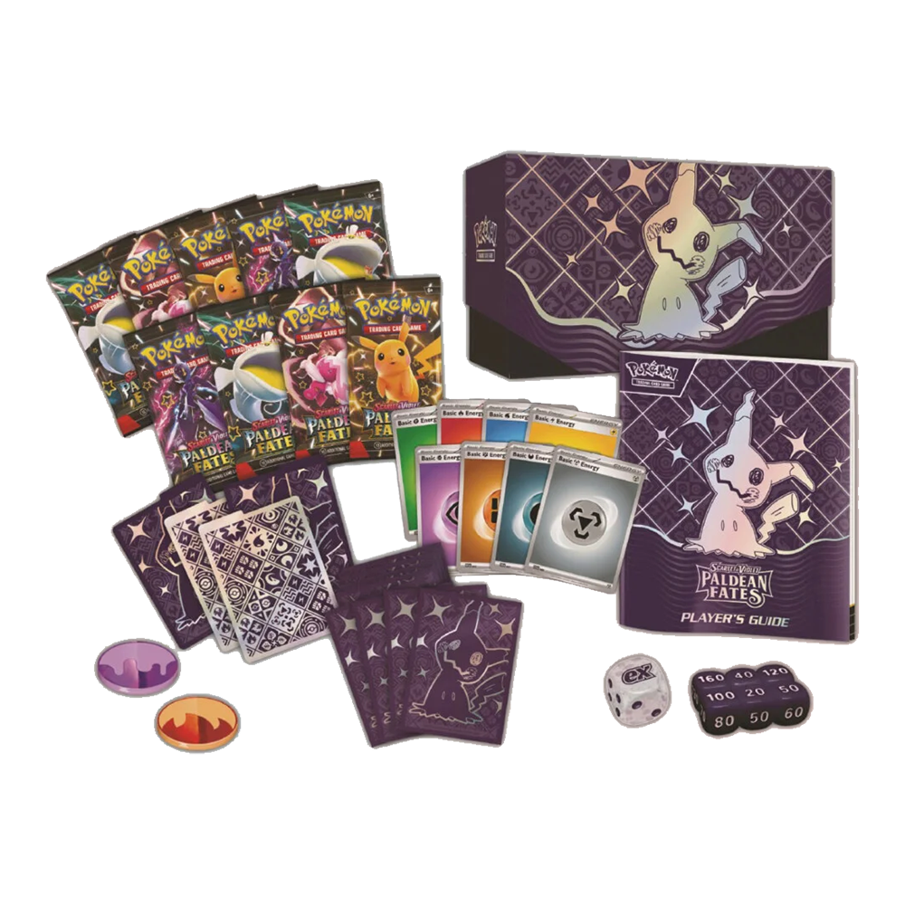 Pokémon TCG: Scarlet & Violet — Paldean Fates Elite Trainer Box Components