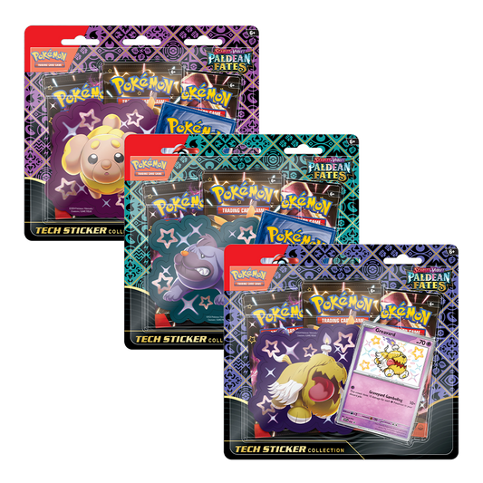 Pokémon TCG: Scarlet & Violet – Paldean Fates Tech Sticker Bundle - Set of 3