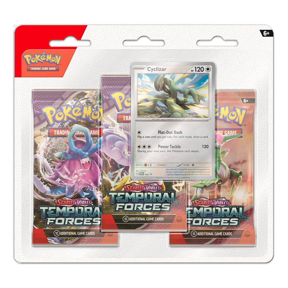 Pokémon TCG: Scarlet & Violet – Temporal Forces 3-Pack Booster Display – Cyclizar