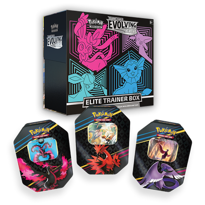 Pokémon TCG: Evolving Skies Elite Trainer Box & Crown Zenith Tin Triple Set Bundle