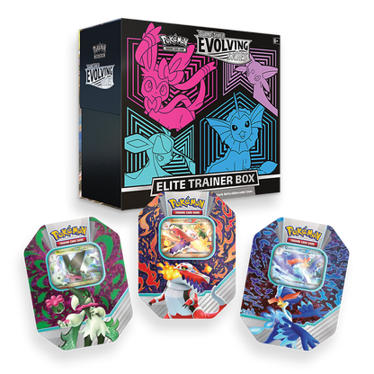 Pokémon TCG: Evolving Skies Elite Trainer Box & Paldea Partners Tin Triple Set Bundle Pink