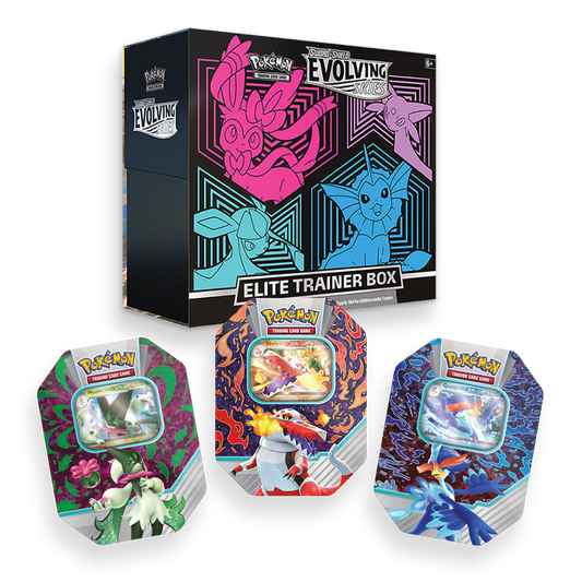 Pokémon TCG: Evolving Skies Elite Trainer Box & Paldea Partners Tin Triple Set Bundle Pink