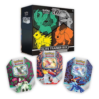 Pokémon TCG: Evolving Skies Elite Trainer Box & Paldea Partners Tin Triple Set Bundle Green