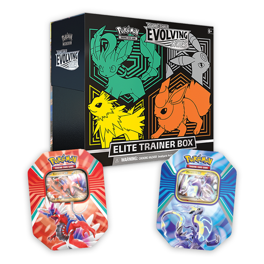 Pokémon TCG: Evolving Skies Elite Trainer Box & Paldea Legends Tin Double Set Bundle