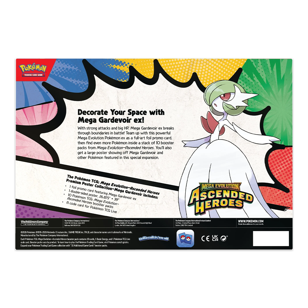 Pokémon TCG: Mega Evolution—Ascended Heroes Premium Poster Collection – Mega Gardevoir Back