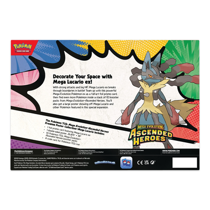 Pokémon TCG: Mega Evolution—Ascended Heroes Premium Poster Collection – Mega Lucario Back
