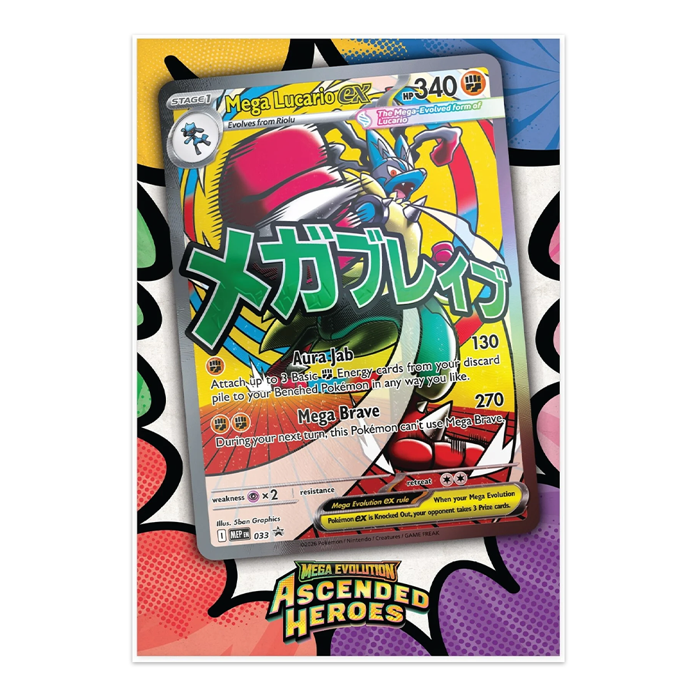 Pokémon TCG: Mega Evolution—Ascended Heroes Premium Poster Collection – Mega Lucario Promo