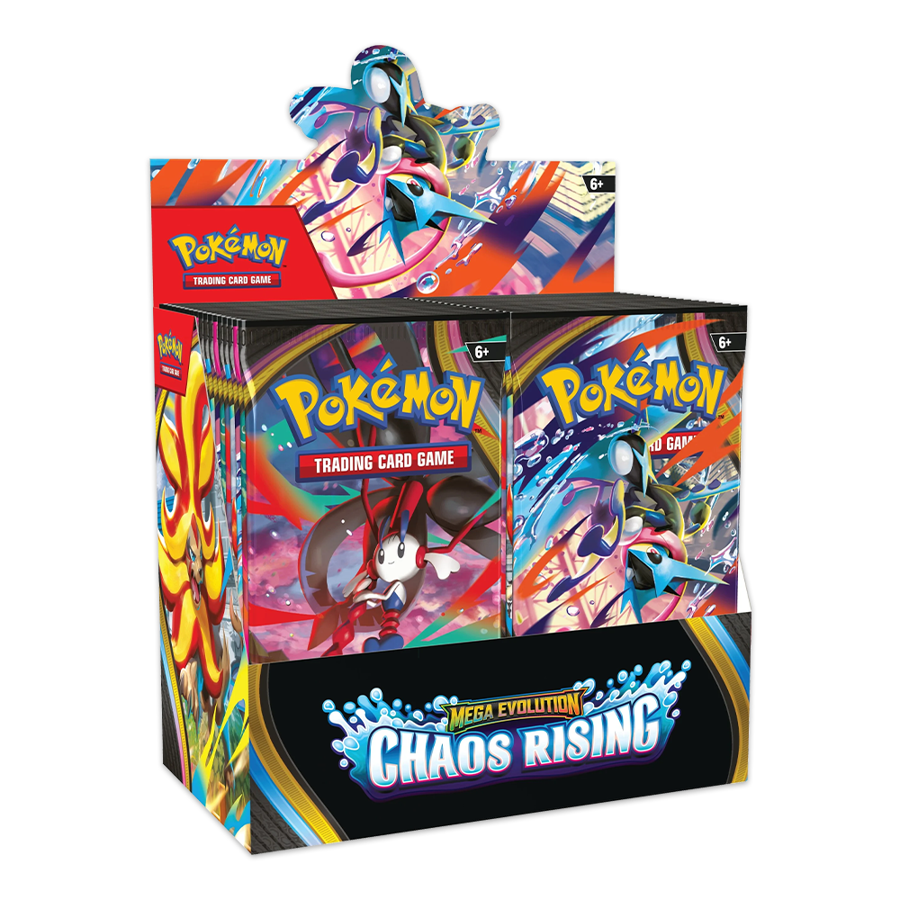 Pokémon TCG: Mega Evolution—Chaos Rising Booster Box Display (ME04) Side
