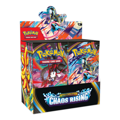 Pokémon TCG: Mega Evolution—Chaos Rising Booster Box Display (ME04) Side
