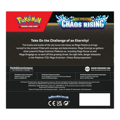 Pokémon TCG: Mega Evolution—Chaos Rising Booster Box Back