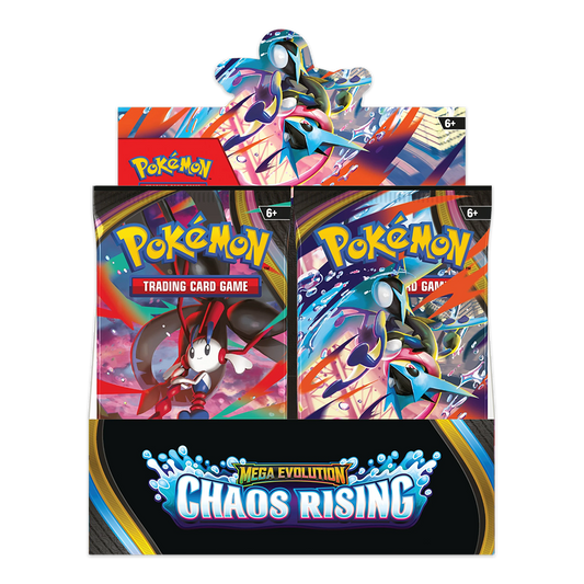 Pokémon TCG: Mega Evolution—Chaos Rising Booster Box Display (ME04) Front