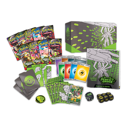 Pokémon TCG: Mega Evolution – Perfect Order Elite Trainer Box Components
