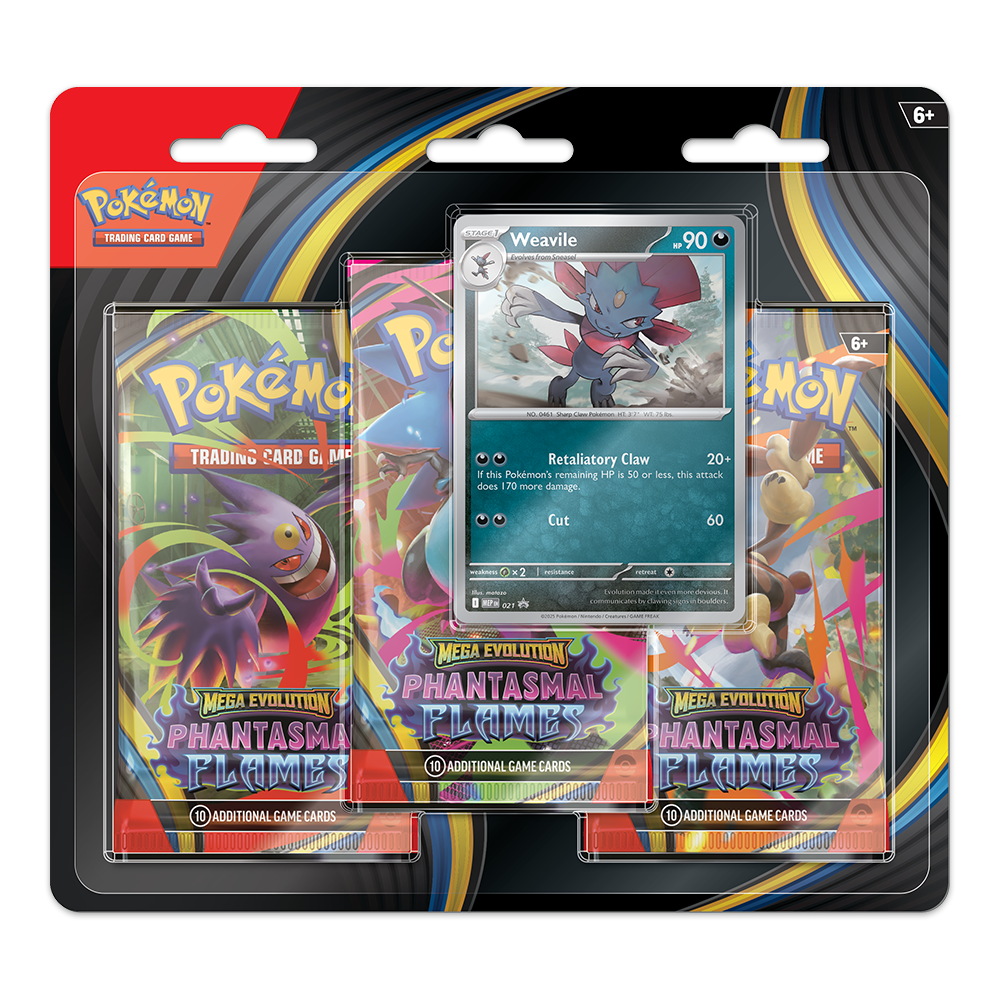Pokémon TCG: Mega Evolution – Phantasmal Flames 3-Pack Blister – Weavile