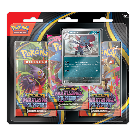 Pokémon TCG: Mega Evolution – Phantasmal Flames 3-Pack Blister – Weavile